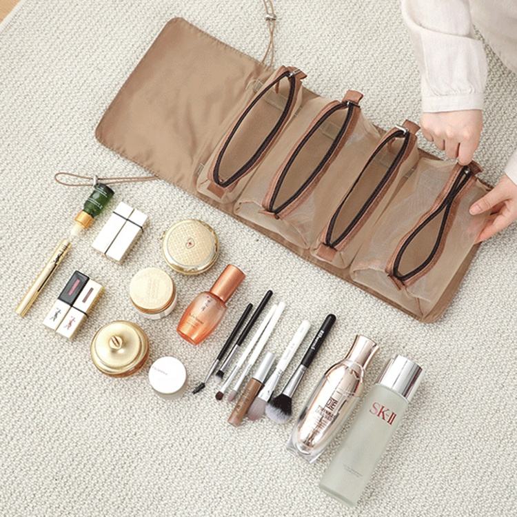 注文の化粧品袋のナイロン折るは化粧品旅行オルガナイザー袋を作ります