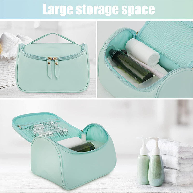 旅行PUレザーカスタムメイク収納オーガナイザーは、ジッパー付きトイレタリーバッグ化粧品バッグを構成します