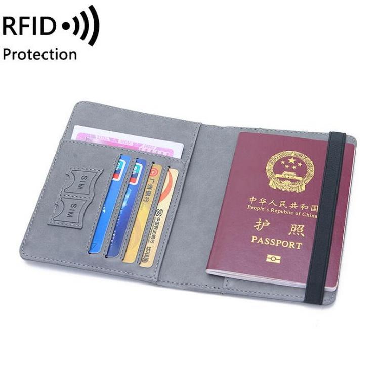 ラグジュアリー PU レザー パスポート カバー クレジット カード ホルダー トラベル ウォレット 盗難防止 RFID パスポート ホルダー エアトリップ用