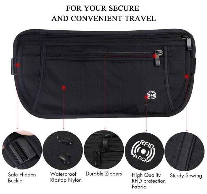 デザイナー盗難防止RFIDウエストバッグファニーパック軽量ヒップバムバッグ防水ウエストベルトバッグ旅行用