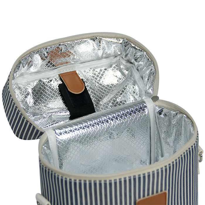携帯用注文の熱ワインのトート バックの肩によって絶縁される防水 2 つのびんのワイン クーラー袋