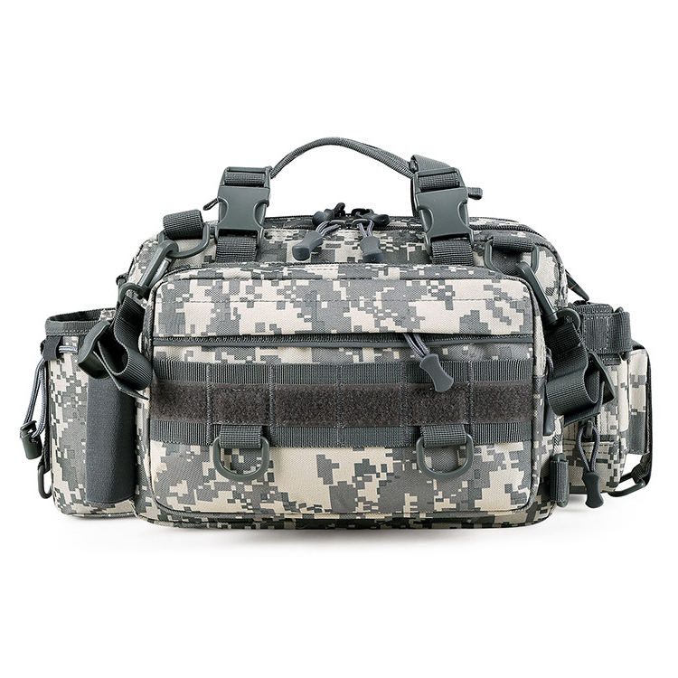 男性用マルチポケット大容量防水釣りタックルバッグ付き卸売多機能クロスボディチェストバッグ